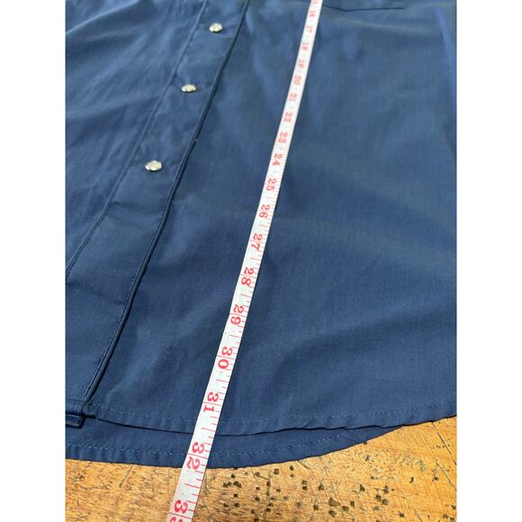 Mens Roper Blue Pearl Snap Western Style Shirt Rose‎ Design Cotton Blend Large - Picture 5 of 8